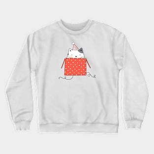 Cute Kitten In Gift Box Crewneck Sweatshirt